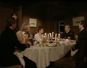 The Doctor and Tegan have dinner.