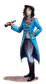 Aesculapius's blue-peacoat-wearing incarnation, as illustrated by .