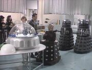 Davros moves to assert control over the Daleks