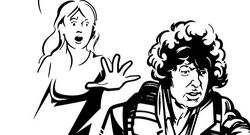 Fourth Doctor and Bryony Mailer illustration