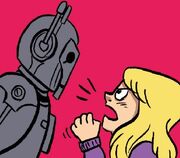 Back up Rose argues with Cyberman