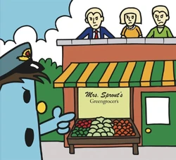 Mrs. Sprout's greengrocer's, overrun with Autons