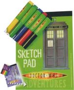 26a Notepad and pens: TARDIS