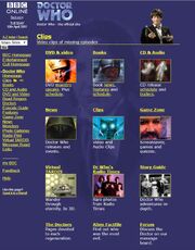 Doctor Who Website Home Page on 10 April 2001