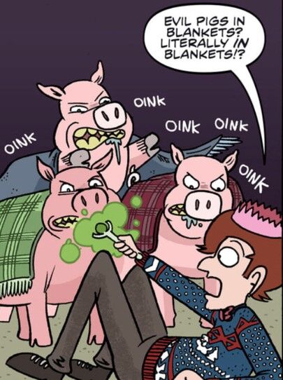 evil cartoon pigs