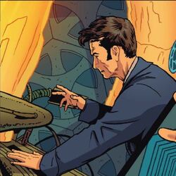 Newly-regenerated Fourteenth Doctor at the controls. (COMIC: Liberation of the Daleks [+]Alan Barnes, DWM Comics (Panini Comics, 2022-2023).)