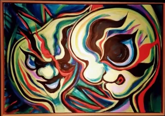 y.okamoto  版画 Okamoto Yoshimi (1947-) Okamoto, Ryuseiによる浮世絵「White Fox