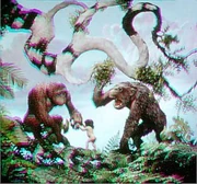 Tublat (right) complains about how weak and small Tarzan is.