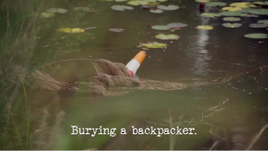Burying a backpacker.