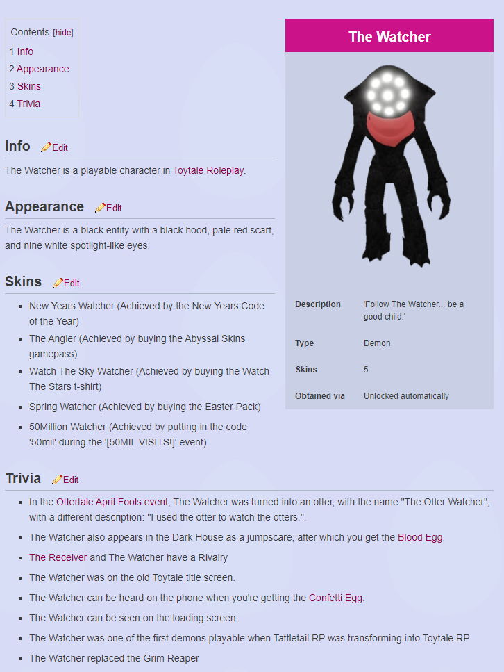 Page Formatting Tattletail Roblox Rp Wiki Fandom - how to get the 1 millon vists gamepass on roblox