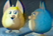 Yellow and Blue Tattletails as they appear in the commercial.