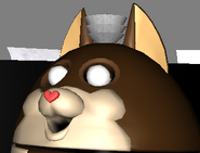 A render of Mama Tattletail, with whited-out eyes from the normal commercial.