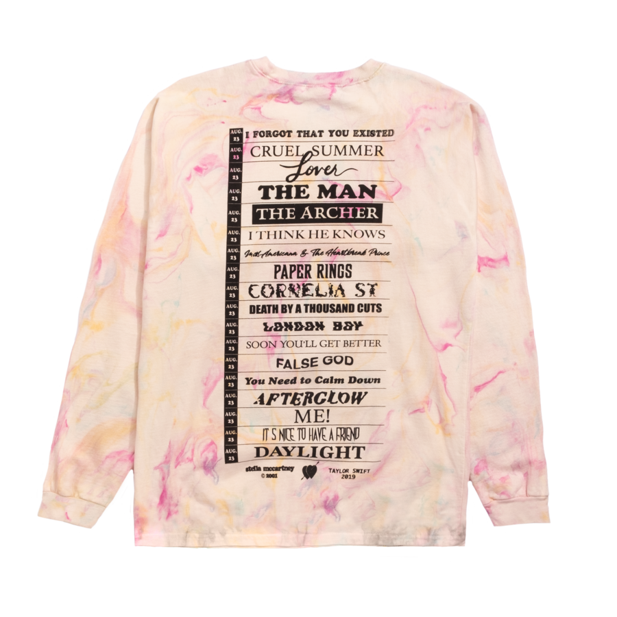Stella X Taylor Swift Marble Dye Long Sleeve Tee With Tracklist Design Taylor Swift Wiki Fandom