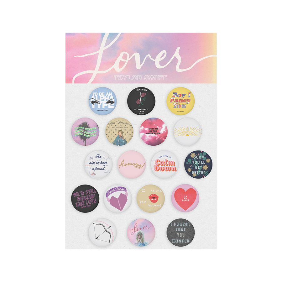 Lover/Merchandise/Album tracklist pin set, Taylor Swift Wiki