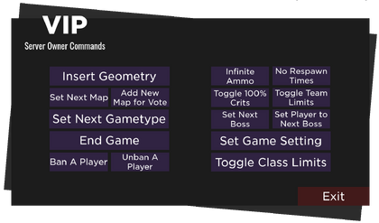 VIP Server Owner Commands
