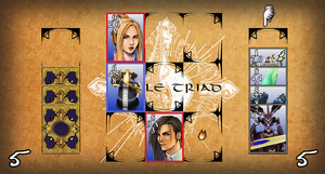 Triple Triad, modeled after the actual card game from Final Fantasy VIII. It's a lot like playing war, and players earn different prize packs depending on if they win, lose, or draw with the computer.