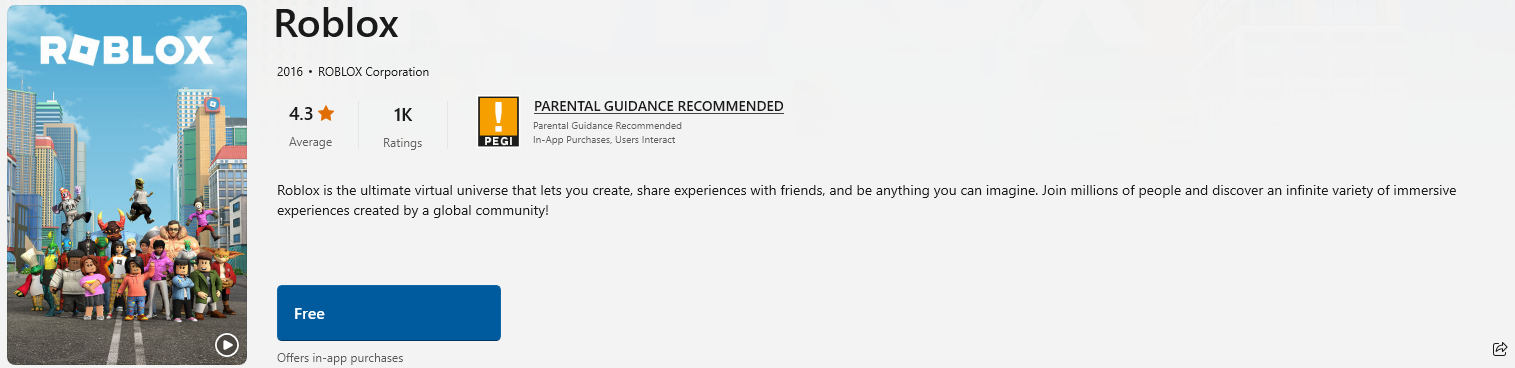 Get ROBLOX - Microsoft Store  Roblox, Immersive experience, Microsoft