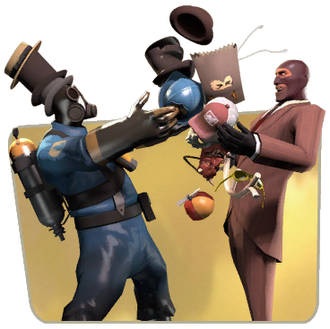 Pyro and Spy trading TF2