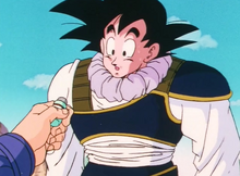 Future Trunks gives Goku medicine