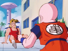 Krillin confronts bystander