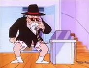 Master Roshi takes Bulma's call