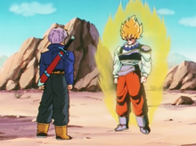 Super Saiyan Goku and Future Trunks