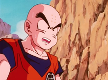 Krillin takes Future Trunks's orders