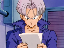 Future Trunks with the fax of his time machine