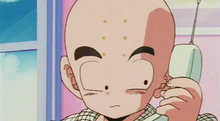 Krillin on the phone with Nappa