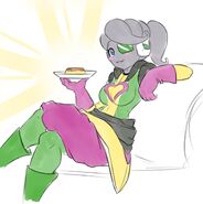 Puddin having some Pudding