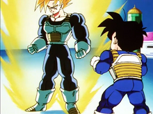 Goku using the Third Grade Super Saiyan form