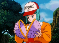 Bulma with Cell's pod