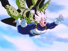 Cell defeats Vegeta