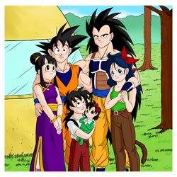 Son Goku Chichi Gohan Raditz Lunch Ranch Family picture photo (by Isabella Faleno) Raditz turned good Dragon Ball Z Abridged MasakoX TFS Team Four Star