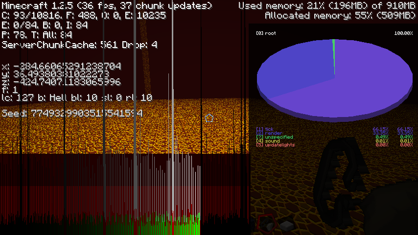 tick lag in a single player world - Java Edition Support