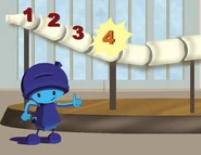 Geo counting the dinosaur skeleton's tail