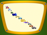 Racers on belly screen