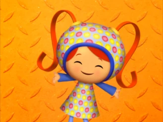 Pink, yellow, and yellow button dress from The Dinosaur Museum Mishap