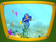 Blue mermaid belly screen