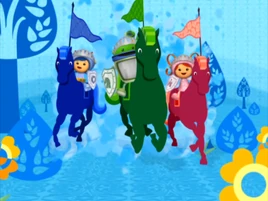 Riding on colored horses