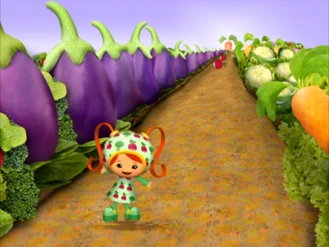 Radish, radish, broccoli dress from Umi Egg Hunt