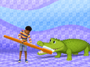 Brushing crocodile teeth