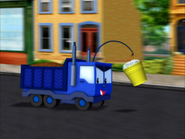 Dump truck with soapy bucket