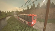 The bus leaving after helping the Player arrive at their home.