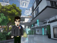 Interior of the mall, Gordon Woo can be seen on the TV