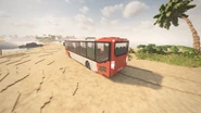 The bus leaving after taking the Player to their holiday home.