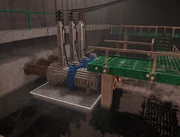 The dam turbines.