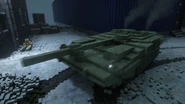 The tank at Hollowrock Island during the Droid dismount mission