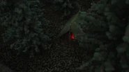 A small hidden tent with bombs in it