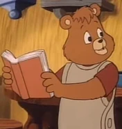 Teddy reads a book